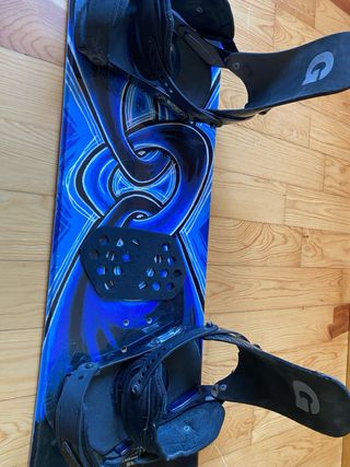 Tabla Snowboard 161x27cm con Fijaciones