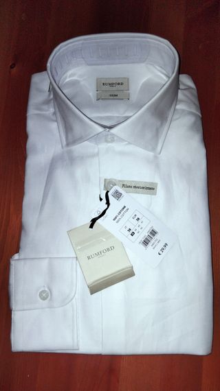 Camicia bianca Rumford Slim Filato mercerizzato