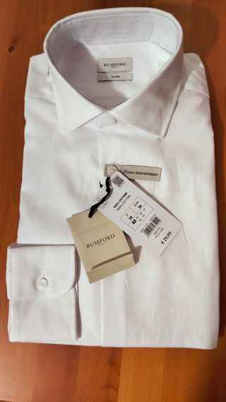 Camicia bianca Rumford Slim Filato mercerizzato