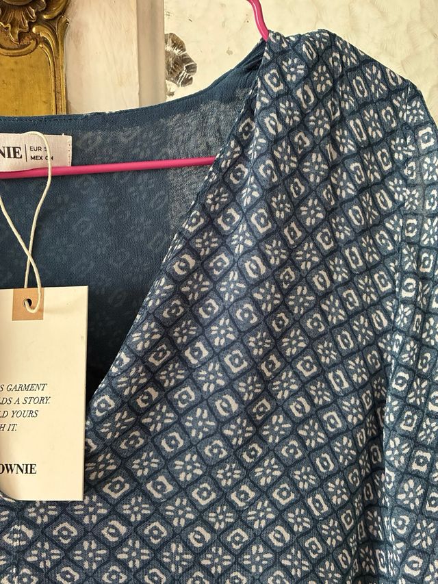 Vestido Brownie estampado azul talla XS