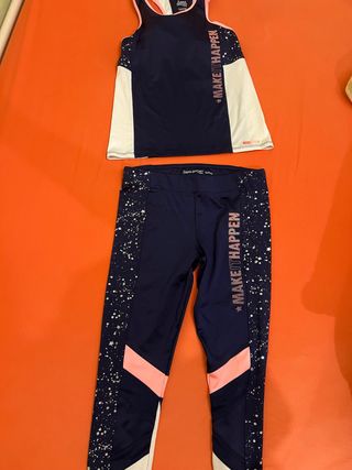 Conjunto gimnasia niña Zara azul y rosa