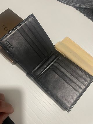 Billetera Loewe Negra Piel