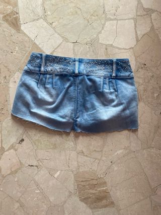 Minigonna jeans y2k con fiocco