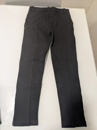 Pantalón hípica Fouganza negro / blanco/ azul