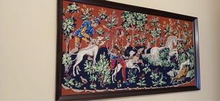 Tapiz antiguo escena de caza