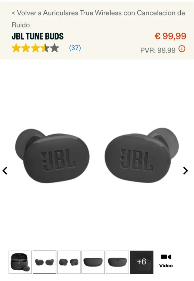 Auriculares JBL TUNE Buds Negros
