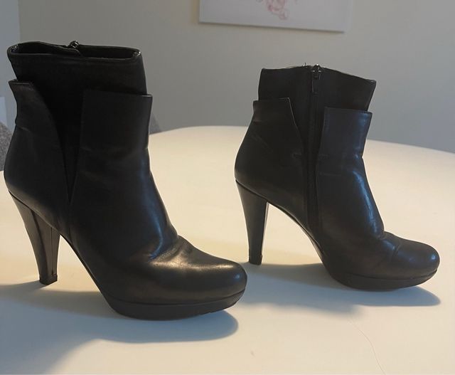 Botines Unisa negros tacón plataforma