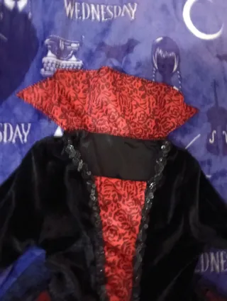 Vestido Vampira Halloween Niña 5-6 años