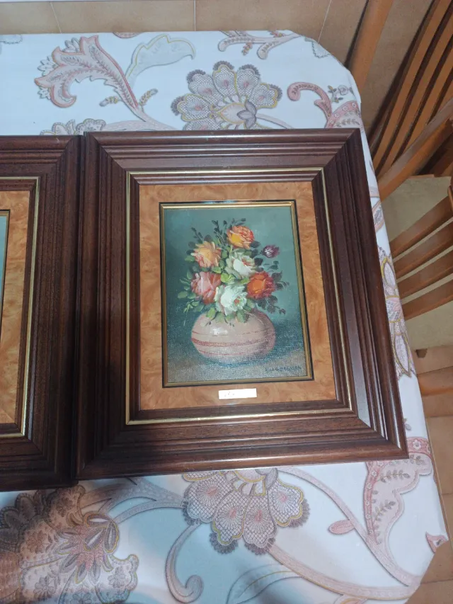 Cuadros de madera con flores