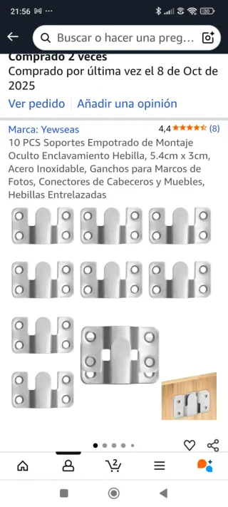 4 Soportes Colgar Muebles Acero Inoxidable