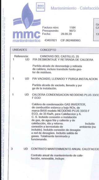 Caldera Baxi Neodens Plus 33/33F ECO Gas