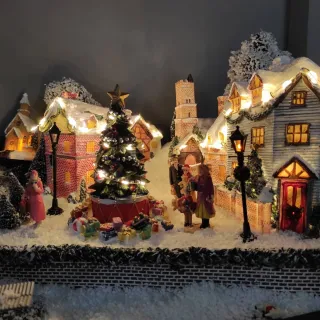 Escena Navideña Pueblo Luces LED