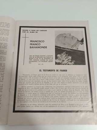 Revista de tiro antigua de la muerte de Franco