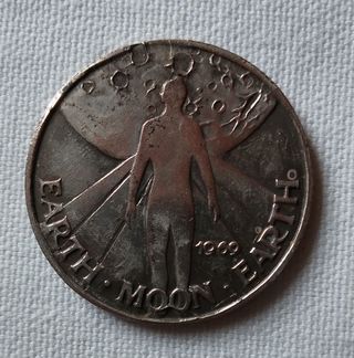 Medaglia 100 GOLD - Terra Luna 1969