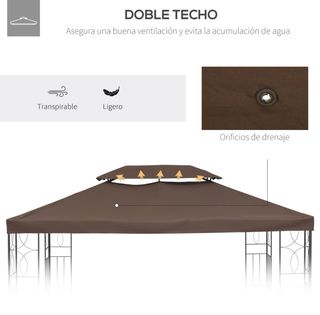 Tetto di ricambio per gazebo 4x3 marrone
