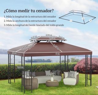 Tetto di ricambio per gazebo 4x3 marrone