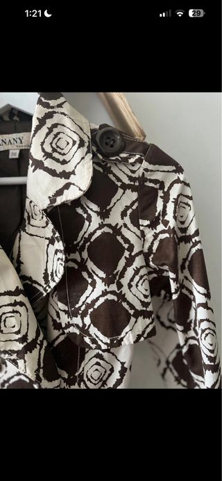 Gabardina ANANY Rombos Beige y Marrón