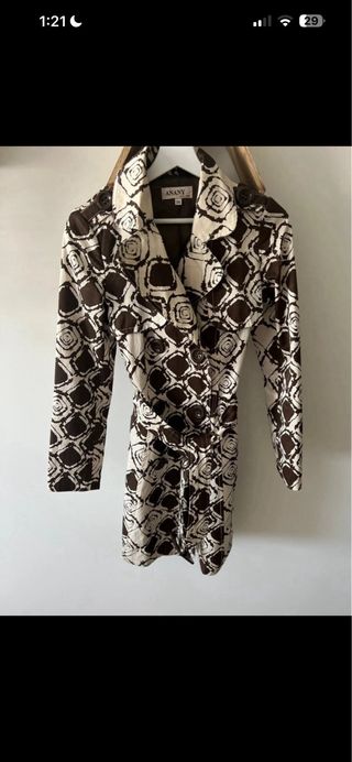 Gabardina ANANY Rombos Beige y Marrón