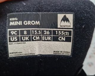 Botas Snowboard Burton Mini Grom T.26  9C
