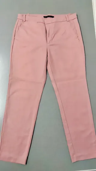 Pantalones Zara Mujer Talla 40 Rosa