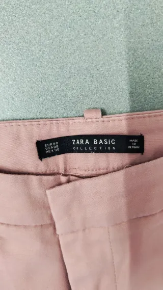 Pantalones Zara Mujer Talla 40 Rosa