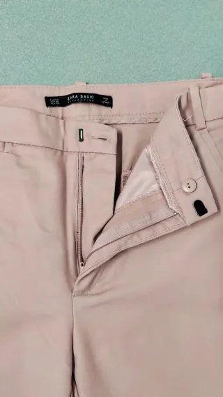 Pantalones Zara Mujer Talla 40 Rosa