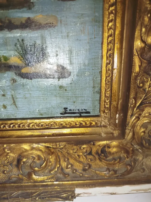 Antiguos óleos sobre tabla