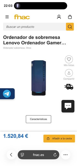 Ordenador Lenovo Gaming i5 Negro/Azul