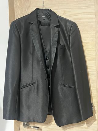 Traje negro completo hombre con chaleco