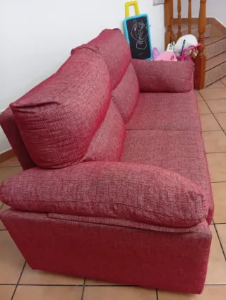 Sofá 2 plazas tela rojo