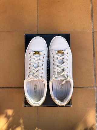 Zapatillas Polo Ralph Lauren Piel Blancas Talla 38