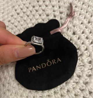Anello Pandora Punto Luce Rettangolare Argento