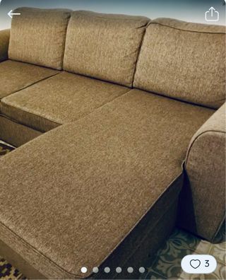Sofá Cama 3 Plazas Beige con Arcón