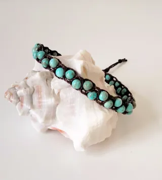 Bracciale unisex howlite e bottone