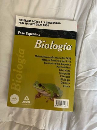 Biologia prueba de acceso a universidad mayores 25