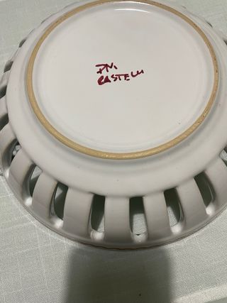 Centrotavola ceramica Castelli decorato