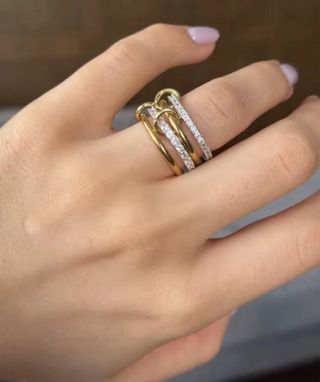Anello oro zirconi pavé misura 54