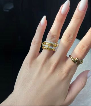 Anello oro zirconi pavé misura 54