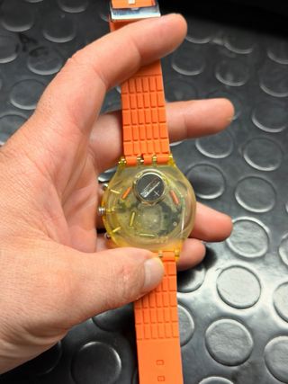 Swatch Chronograph Naranja Transparente