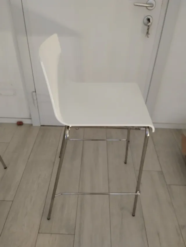 4 Sgabelli Pedrali Kuadra bianco e cromato
