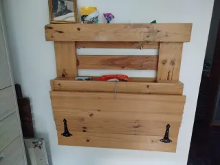 Escritorio rústico madera y metal