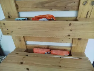 Escritorio rústico madera y metal