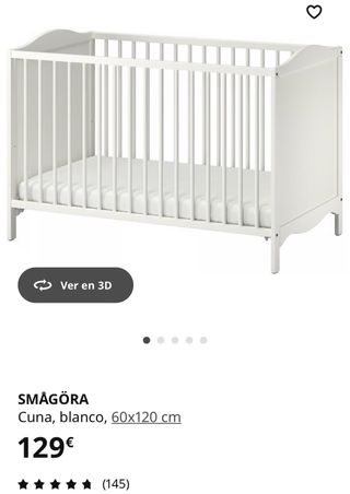 Cuna SmåGöra IKEA y colchón Skönast