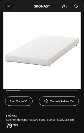 Cuna SmåGöra IKEA y colchón Skönast