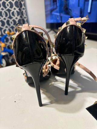 Zapatos HyD Tacón Alto Negro y Rosa