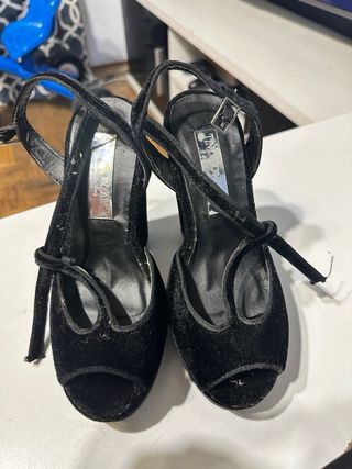 Sandalias de tacón negras