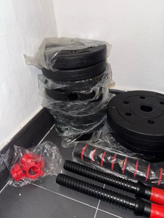 Mancuernas 30kg con Barra Recta Ajustable. Nuevo