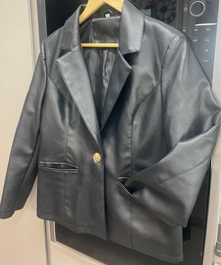 Chaqueta Polipiel Negra Talla XL