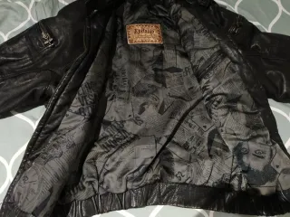 Chaqueta de cuero negra talla 44