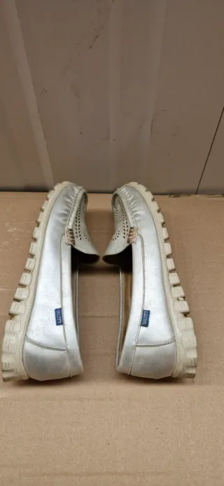 Mocasines dorado perlado, mujer, talla 38